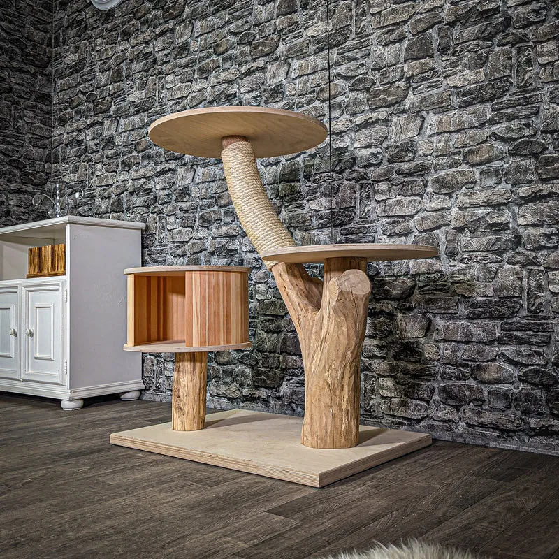 Naturkratzbaum 93 cm hoch Kratzbaum Natur Holz Design 2846 Katzenbaum