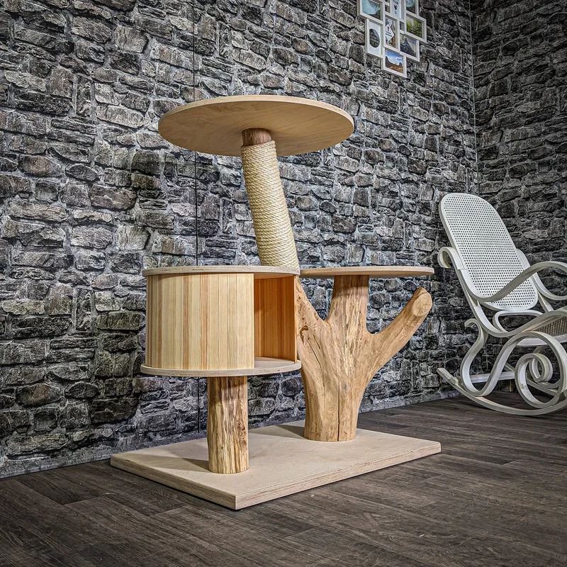Naturkratzbaum 93 cm hoch Kratzbaum Natur Holz Design 2846 Katzenbaum