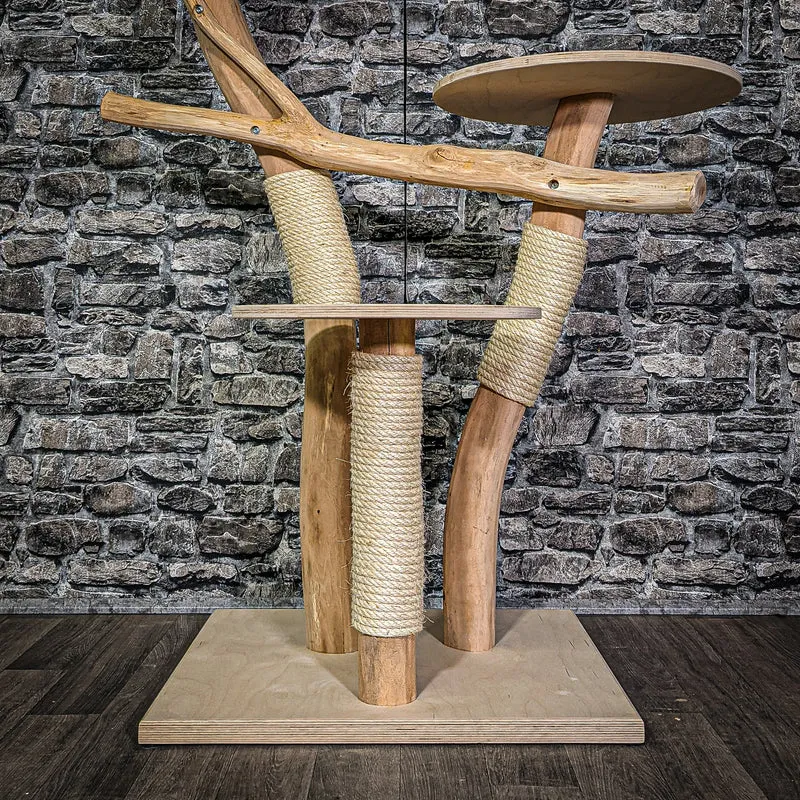 Naturkratzbaum 122 cm hoch Kratzbaum Natur Holz Design 2850 Katzenbaum