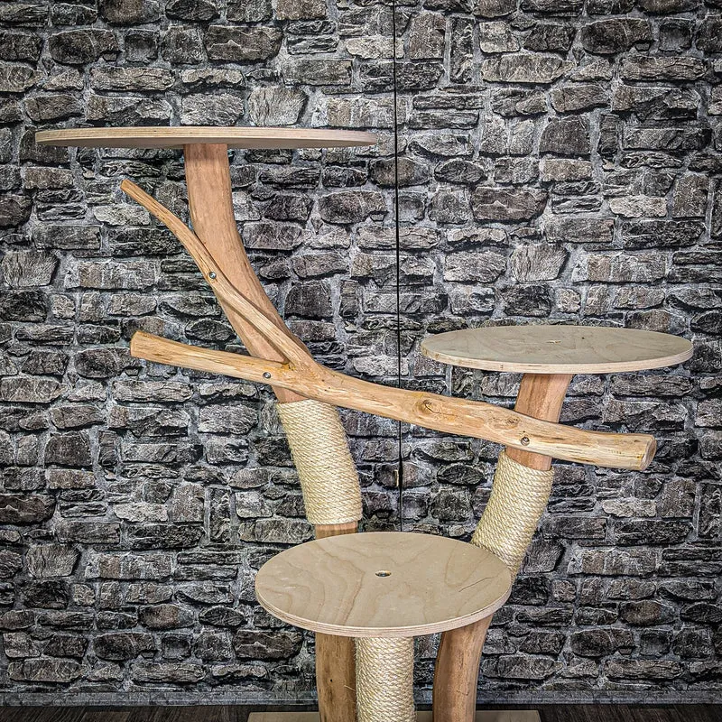 Naturkratzbaum 122 cm hoch Kratzbaum Natur Holz Design 2850 Katzenbaum