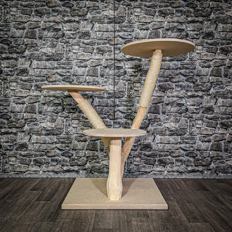 Naturkratzbaum 102 cm hoch Kratzbaum Natur Holz Design 2852 Katzenbaum