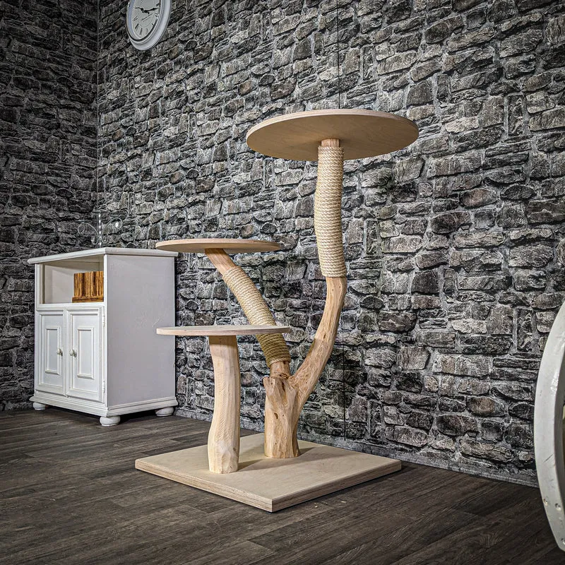 Naturkratzbaum 102 cm hoch Kratzbaum Natur Holz Design 2852 Katzenbaum