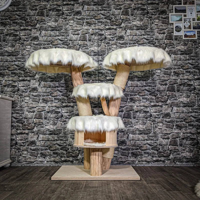 Naturkratzbaum 113 cm hoch Kratzbaum Natur Holz Design 2853 Katzenbaum