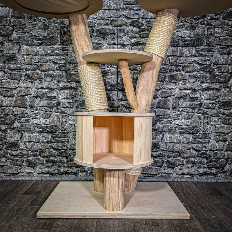 Naturkratzbaum 113 cm hoch Kratzbaum Natur Holz Design 2853 Katzenbaum