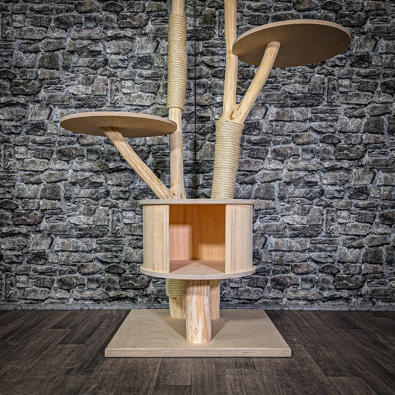 Naturkratzbaum 144 cm hoch Kratzbaum Natur Holz Design 2854 Katzenbaum