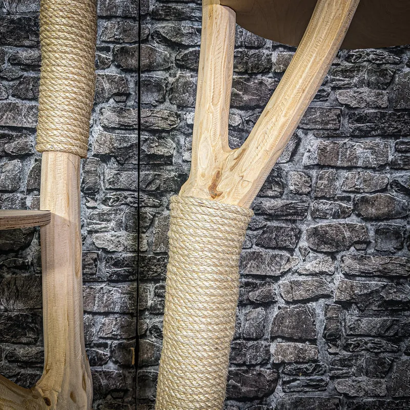 Naturkratzbaum 144 cm hoch Kratzbaum Natur Holz Design 2854 Katzenbaum