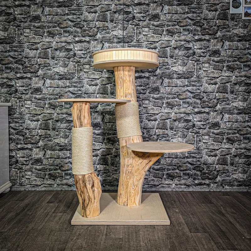 Naturkratzbaum 2869 Kratzbaum Natur Holz Design 114 cm hoch Katzenbaum