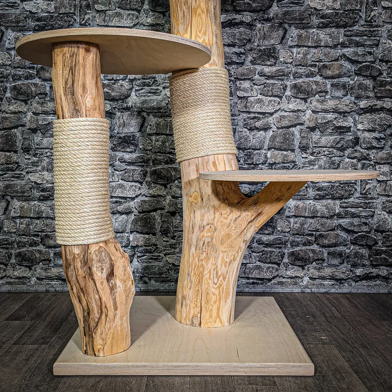 Naturkratzbaum 2869 Kratzbaum Natur Holz Design 114 cm hoch Katzenbaum