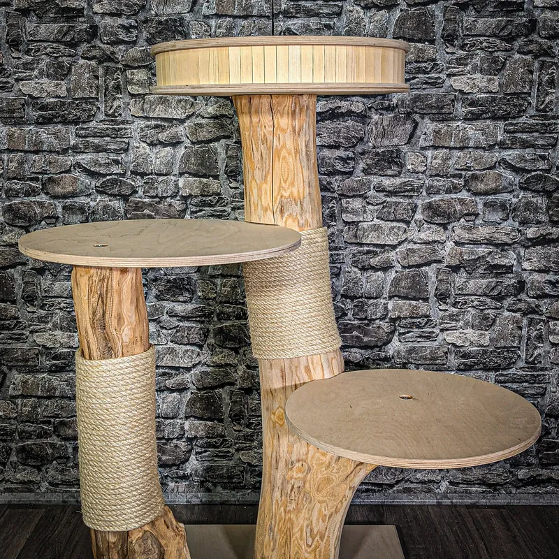 Naturkratzbaum 2869 Kratzbaum Natur Holz Design 114 cm hoch Katzenbaum