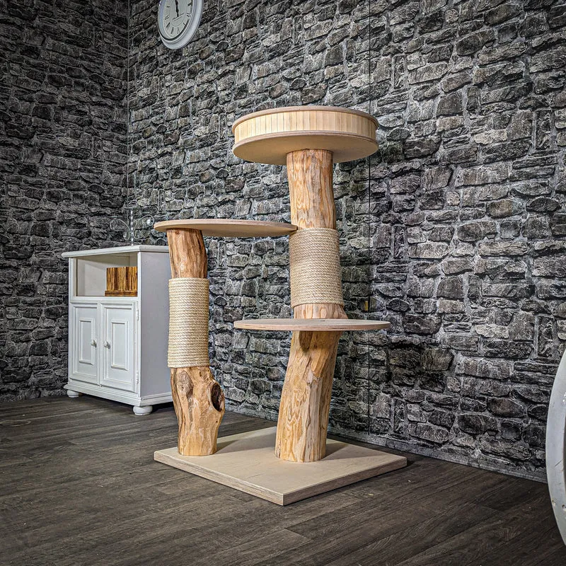 Naturkratzbaum 2869 Kratzbaum Natur Holz Design 114 cm hoch Katzenbaum