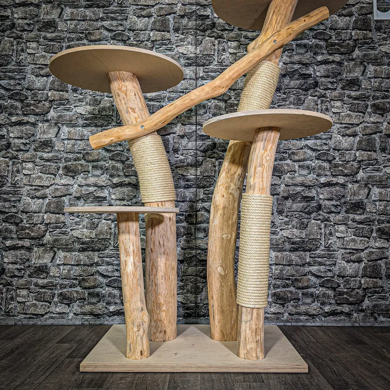 Naturkratzbaum 145 cm hoch Kratzbaum Natur Holz Design 2830 Katzenbaum
