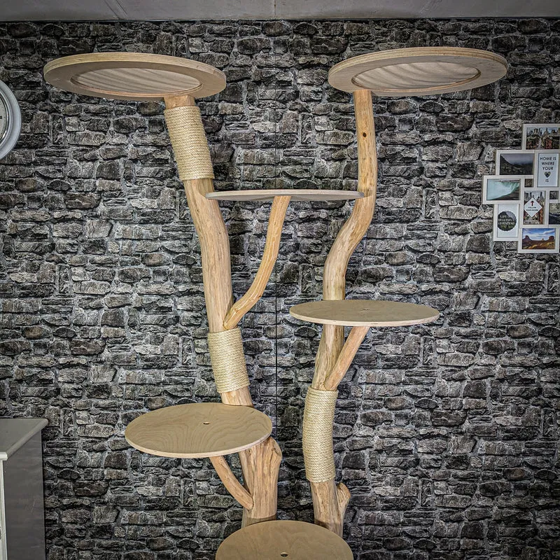 Naturkratzbaum 212 cm hoch Kratzbaum Natur Holz Design 2829 Katzenbaum