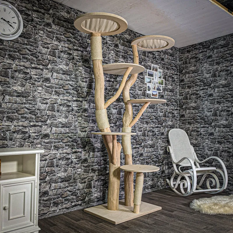 Naturkratzbaum 212 cm hoch Kratzbaum Natur Holz Design 2829 Katzenbaum