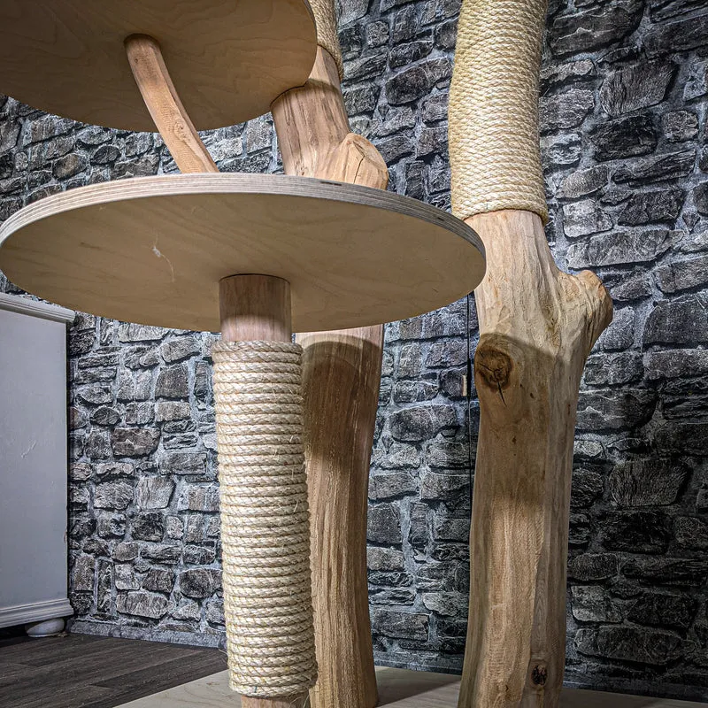 Naturkratzbaum 212 cm hoch Kratzbaum Natur Holz Design 2829 Katzenbaum