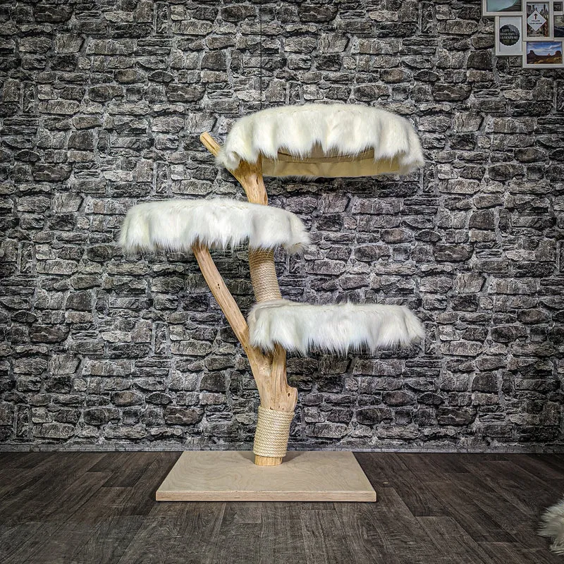 Naturkratzbaum 120 cm hoch Kratzbaum Natur Holz Design 2826 Katzenbaum