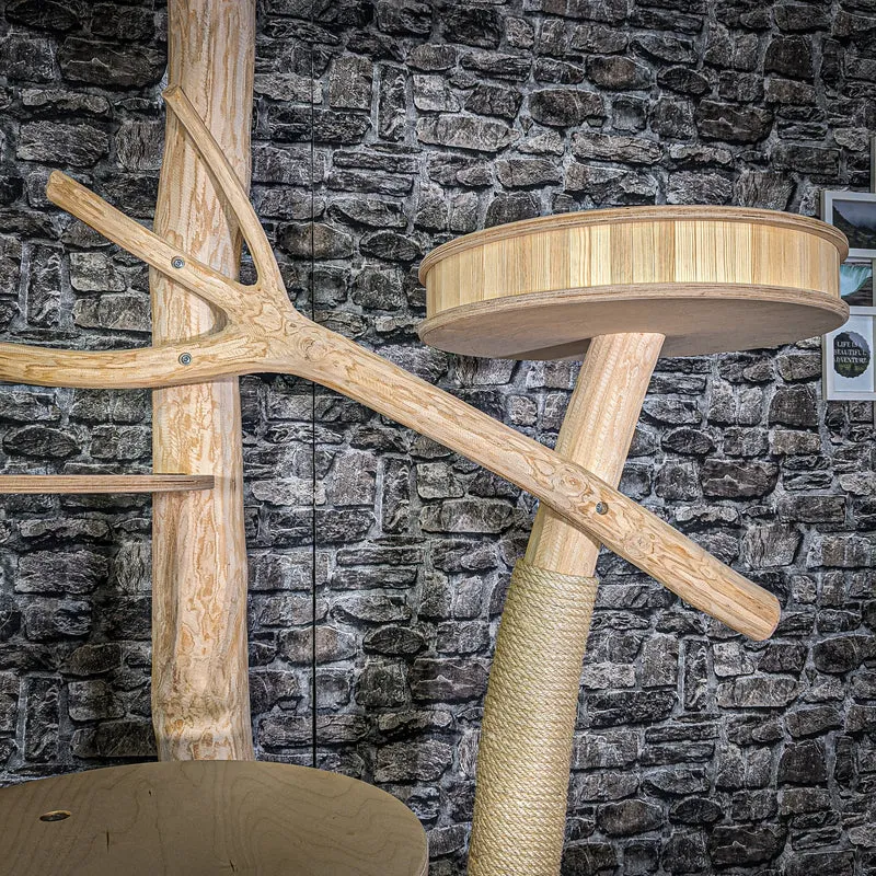 Naturkratzbaum 2824 Kratzbaum Natur Holz Design 204 cm hoch Katzenbaum
