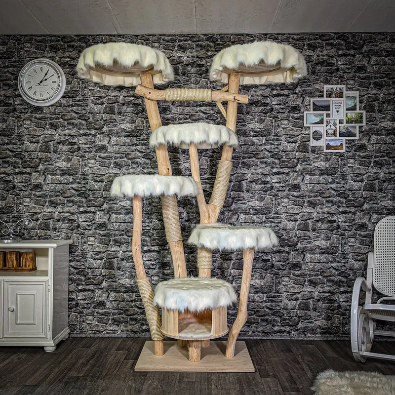 Naturkratzbaum 212 cm hoch Kratzbaum Natur Holz Design 2823 Katzenbaum