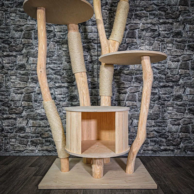 Naturkratzbaum 212 cm hoch Kratzbaum Natur Holz Design 2823 Katzenbaum