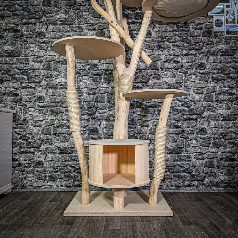 Naturkratzbaum 225 cm hoch Kratzbaum Natur Holz Design 2821 Katzenbaum
