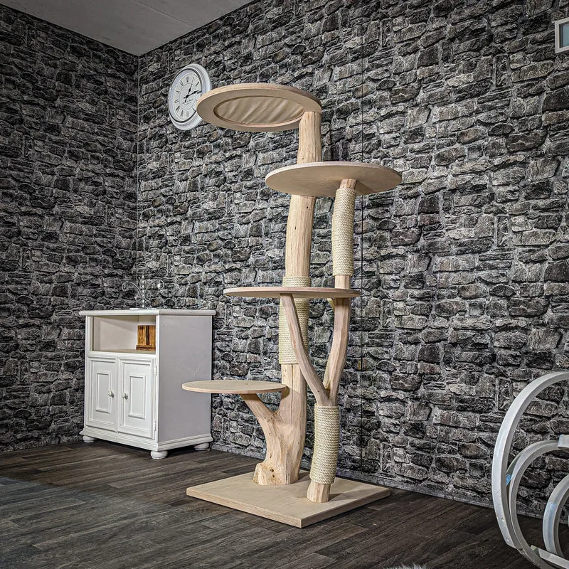 Naturkratzbaum 170 cm hoch Kratzbaum Natur Holz Design 2820 Katzenbaum