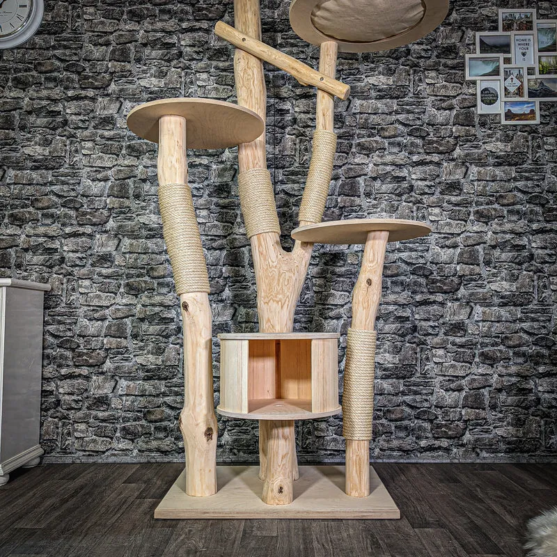 Naturkratzbaum 213 cm hoch Kratzbaum Natur Holz Design 2819 Katzenbaum