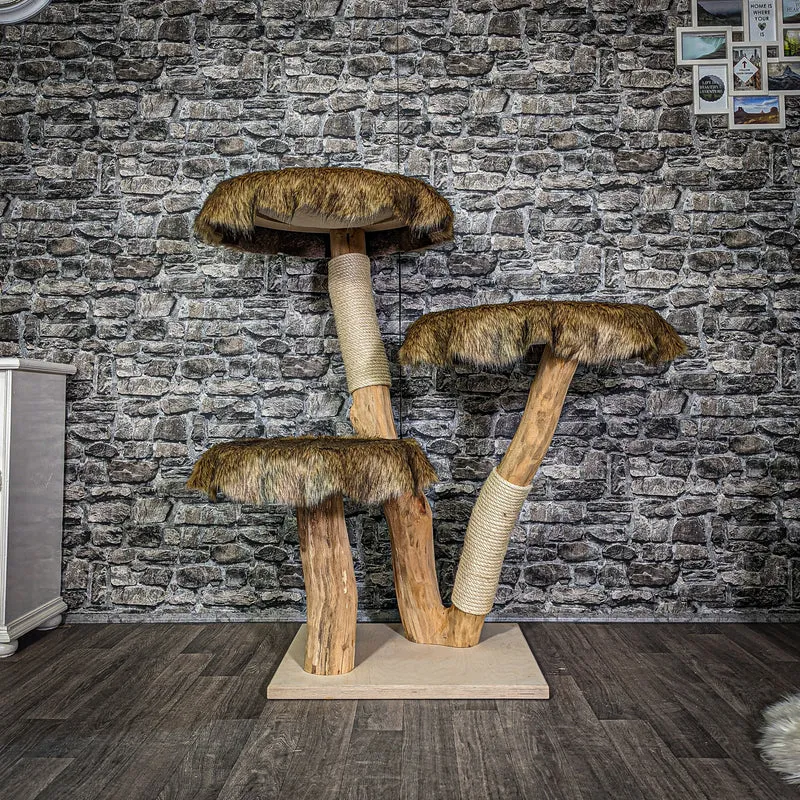 Naturkratzbaum 120 cm hoch Kratzbaum Natur Holz Design 2816 Katzenbaum