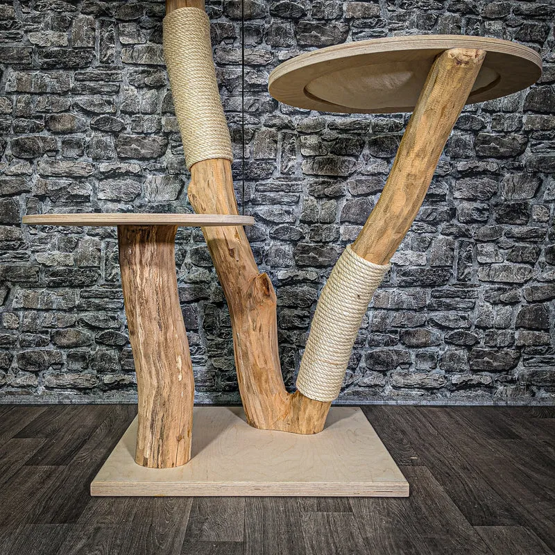 Naturkratzbaum 120 cm hoch Kratzbaum Natur Holz Design 2816 Katzenbaum