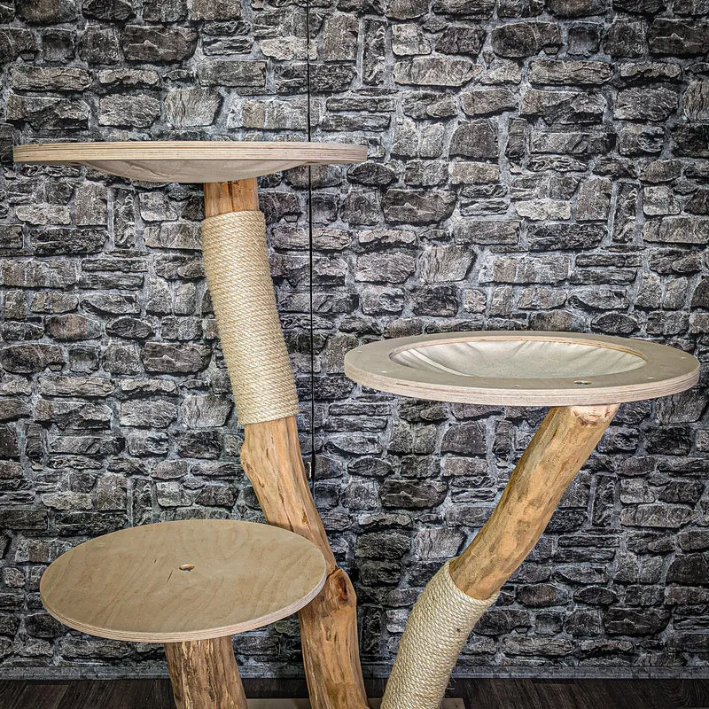 Naturkratzbaum 120 cm hoch Kratzbaum Natur Holz Design 2816 Katzenbaum