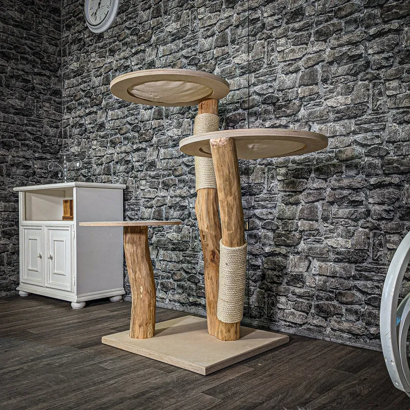Naturkratzbaum 120 cm hoch Kratzbaum Natur Holz Design 2816 Katzenbaum