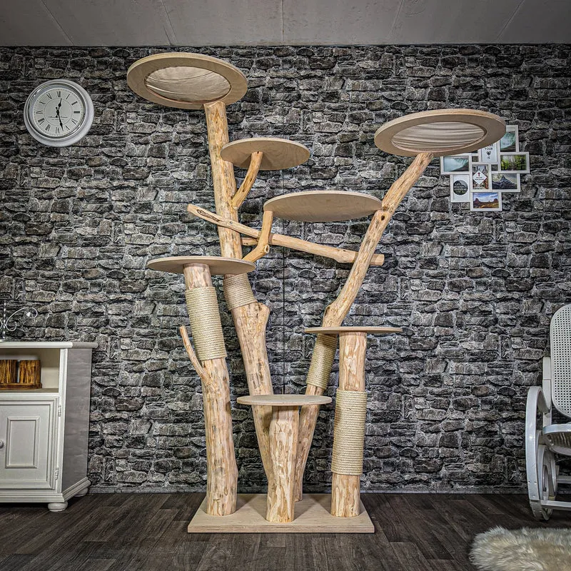 Naturkratzbaum 2815 Kratzbaum Natur Holz Design 224 cm hoch Katzenbaum