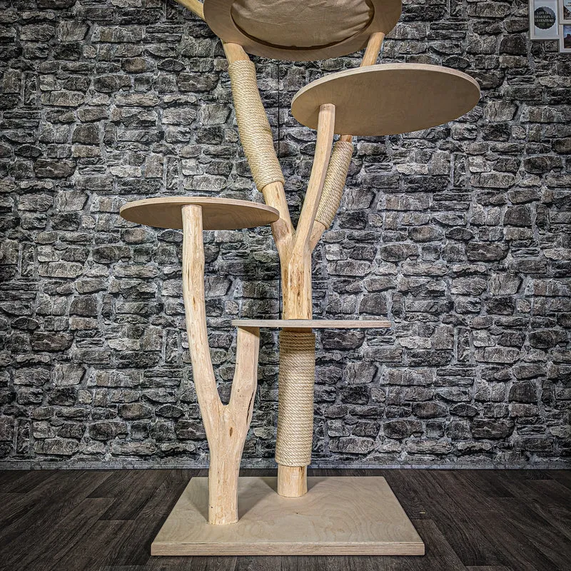Naturkratzbaum 146 cm hoch Kratzbaum Natur Holz Design 2813 Katzenbaum