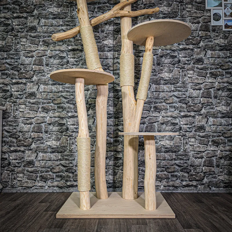 Naturkratzbaum 2812 Kratzbaum Natur Holz Design 203 cm hoch Katzenbaum