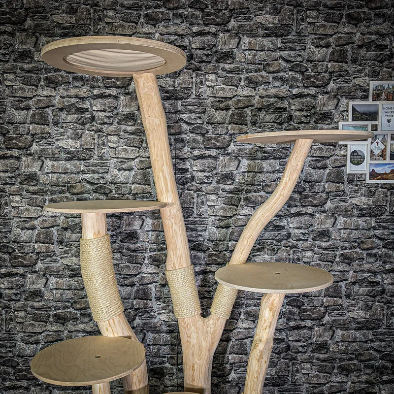 Naturkratzbaum 2811 Kratzbaum Natur Holz Design 226 cm hoch Katzenbaum