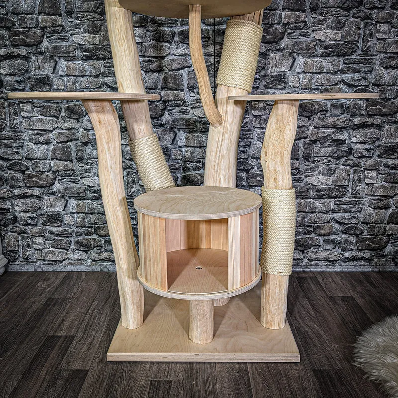 Naturkratzbaum 140 cm hoch Kratzbaum Natur Holz Design 2795 Katzenbaum