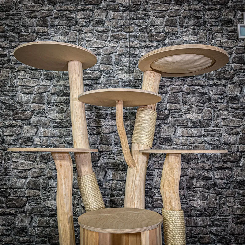 Naturkratzbaum 140 cm hoch Kratzbaum Natur Holz Design 2795 Katzenbaum