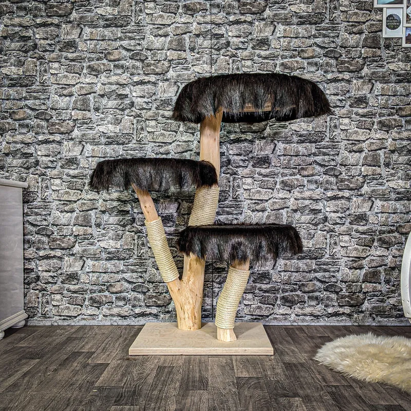 Naturkratzbaum 115 cm hoch Kratzbaum Natur Holz Design 2796 Katzenbaum