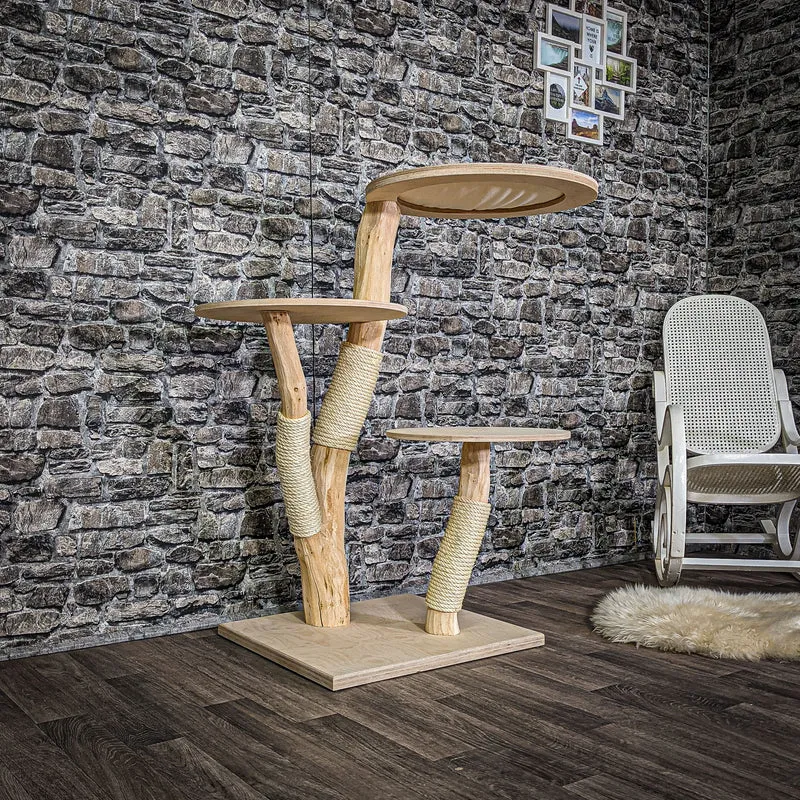 Naturkratzbaum 115 cm hoch Kratzbaum Natur Holz Design 2796 Katzenbaum