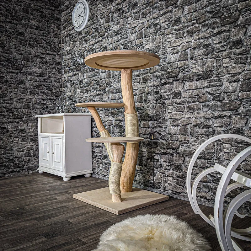 Naturkratzbaum 115 cm hoch Kratzbaum Natur Holz Design 2796 Katzenbaum