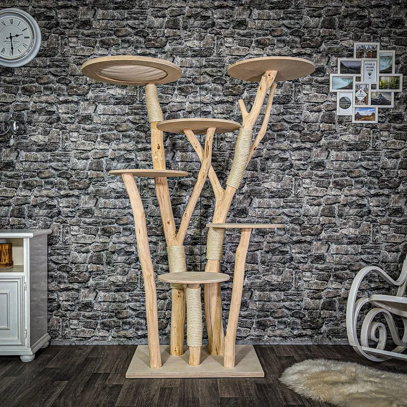 Naturkratzbaum 175 cm hoch Kratzbaum Natur Holz Design 2797 Katzenbaum