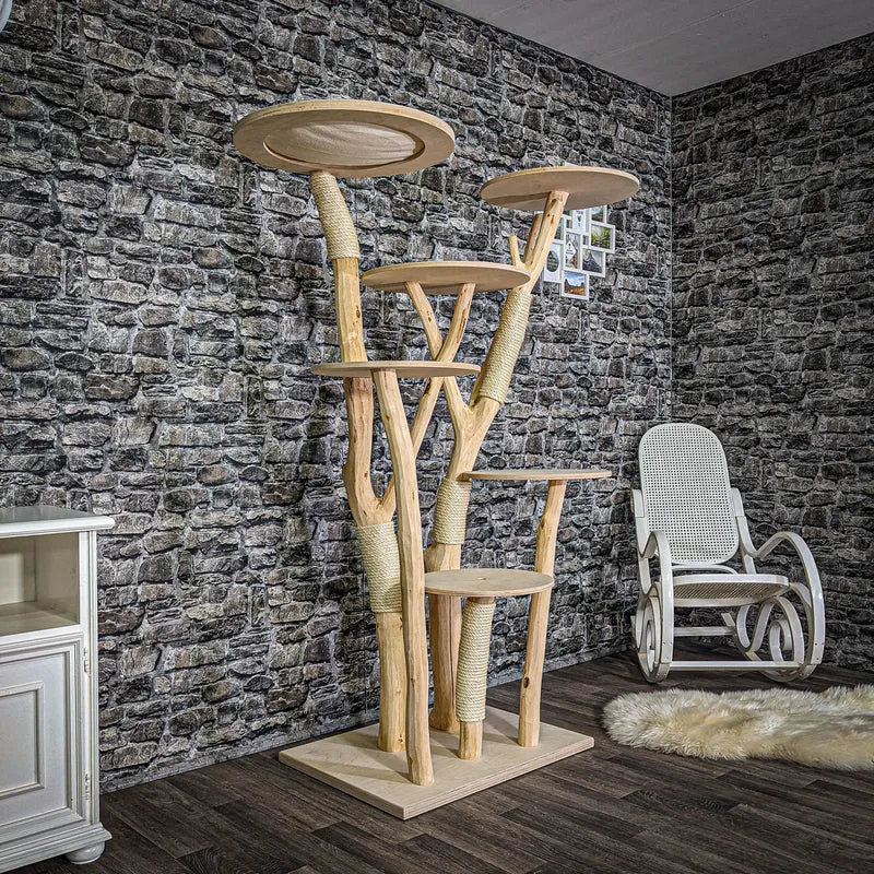 Naturkratzbaum 175 cm hoch Kratzbaum Natur Holz Design 2797 Katzenbaum