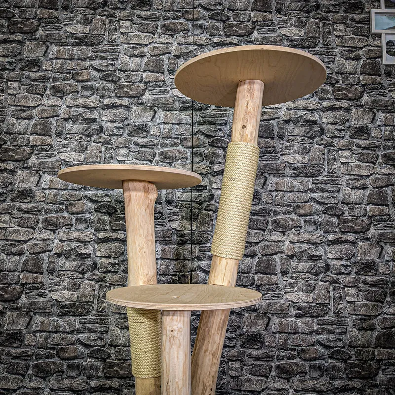 Naturkratzbaum 2799 Kratzbaum Natur Holz Design 130 cm hoch Katzenbaum