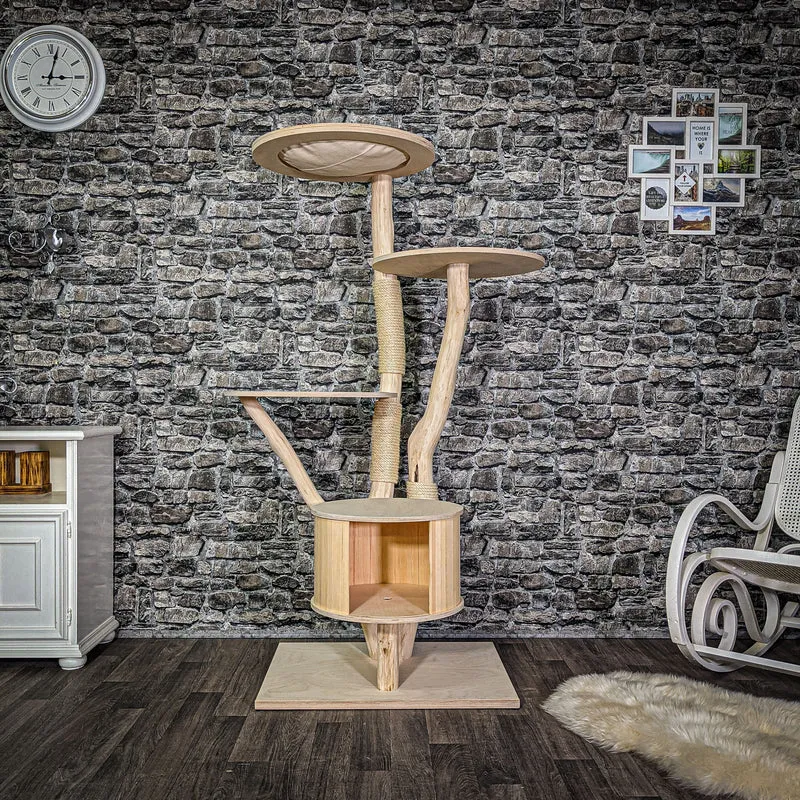 Naturkratzbaum 167 cm hoch Kratzbaum Natur Holz Design 2800 Katzenbaum