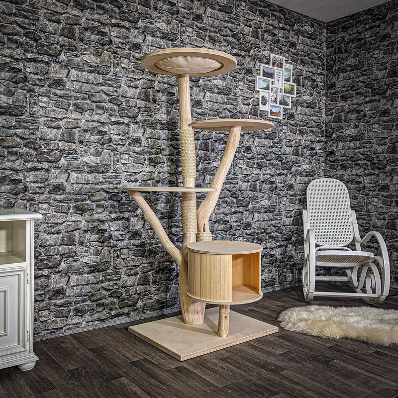 Naturkratzbaum 167 cm hoch Kratzbaum Natur Holz Design 2800 Katzenbaum