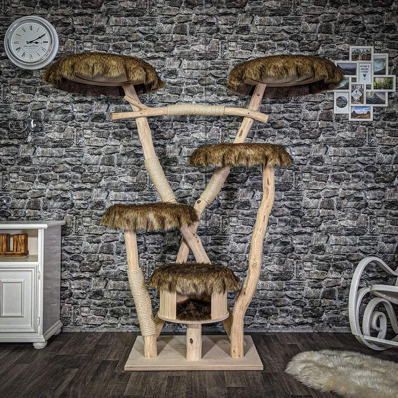 Naturkratzbaum 175 cm hoch Kratzbaum Natur Holz Design 2801 Katzenbaum