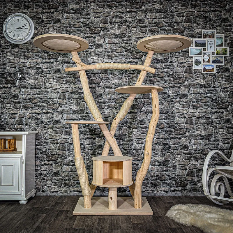 Naturkratzbaum 175 cm hoch Kratzbaum Natur Holz Design 2801 Katzenbaum