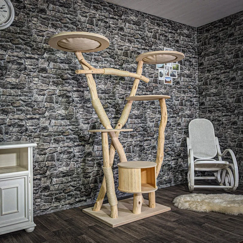 Naturkratzbaum 175 cm hoch Kratzbaum Natur Holz Design 2801 Katzenbaum