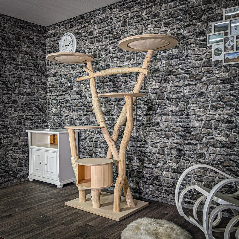Naturkratzbaum 175 cm hoch Kratzbaum Natur Holz Design 2801 Katzenbaum