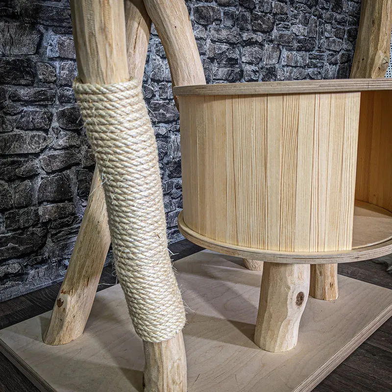 Naturkratzbaum 175 cm hoch Kratzbaum Natur Holz Design 2801 Katzenbaum
