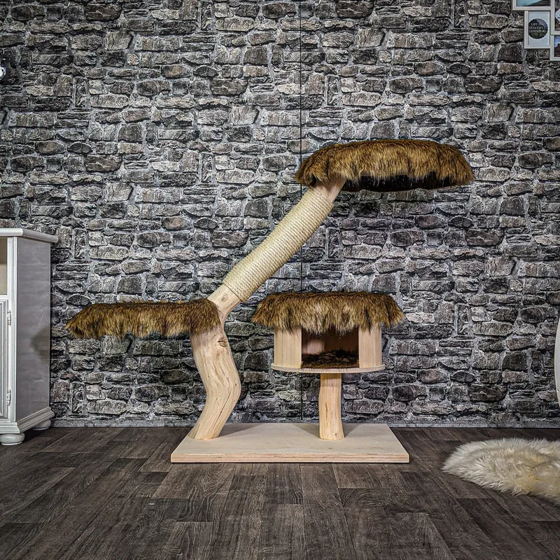 Naturkratzbaum 104 cm hoch Kratzbaum Natur Holz Design 2803 Katzenbaum