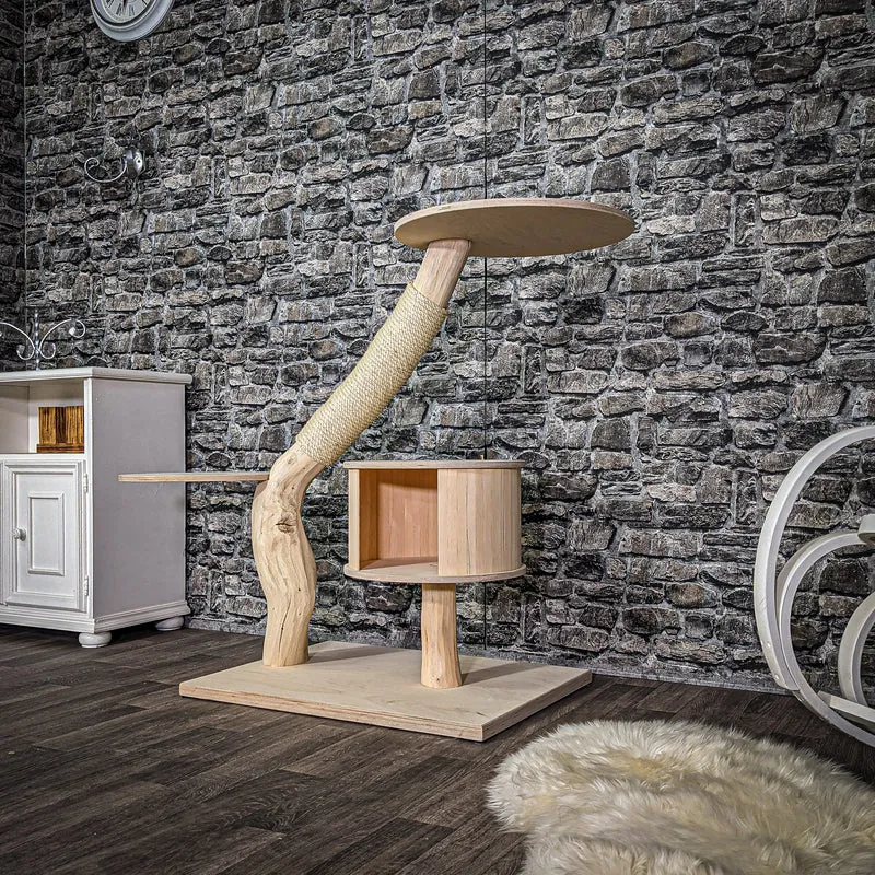 Naturkratzbaum 104 cm hoch Kratzbaum Natur Holz Design 2803 Katzenbaum